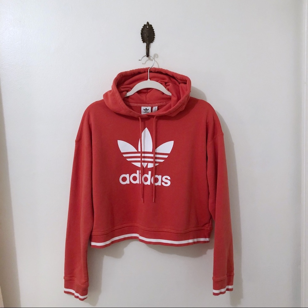 ADIDAS Active Icons Womens Crop Trefoil Hoodie
